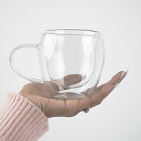 Double Wall Glass Coffee Cup with Handle