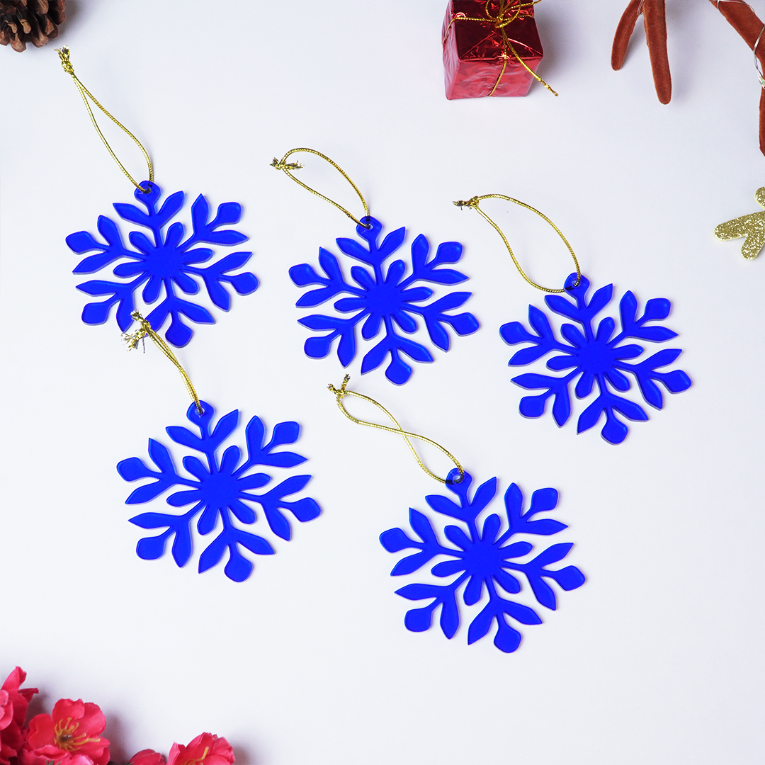 Blue Snowflake Christmas Tree Ornament