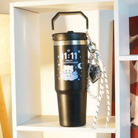 11:11 Printed Tumbler with Handle & Straw | Reusable Travel Cup | Cute Everyday Drinkware