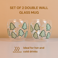 Set-2 Christmas Tree  -Double Wall Glass Mug