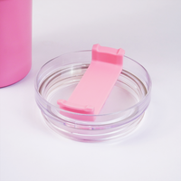 Pink Insulated Tumbler with Handle & Straw