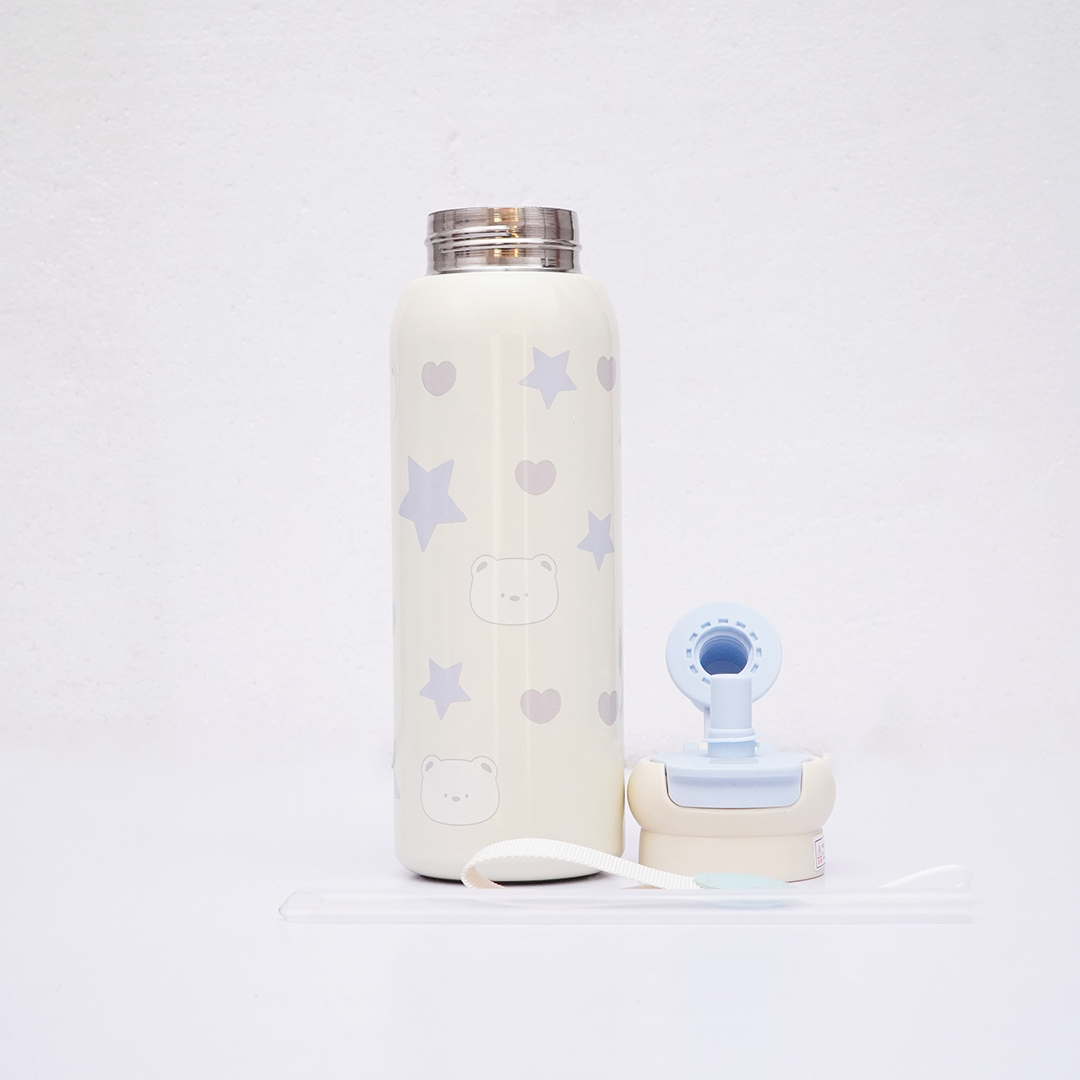 Cute Bear & Star Stainless Steel Sipper Bottle