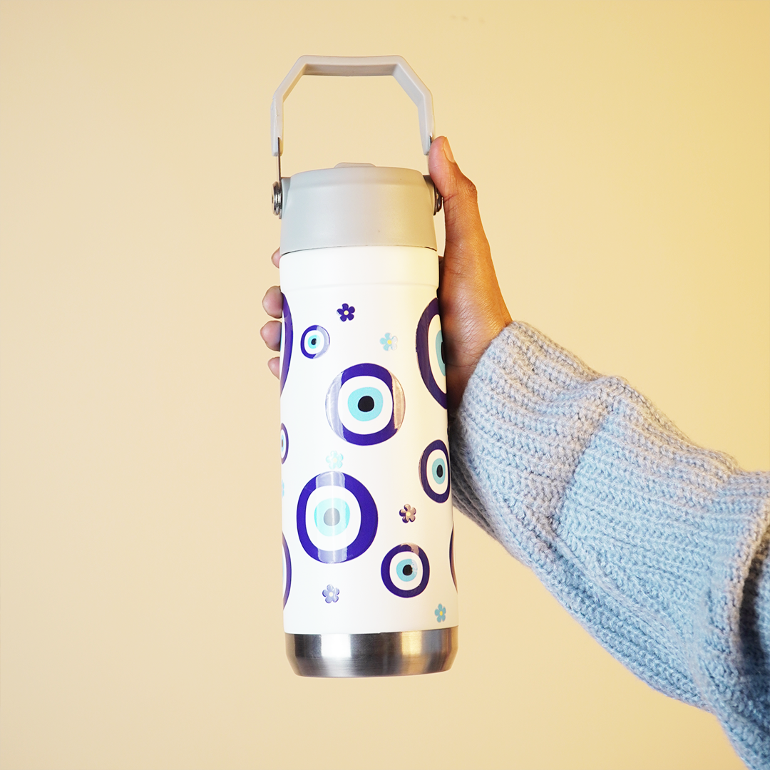 Blue Evil Eye Stainless Steel Water Bottle