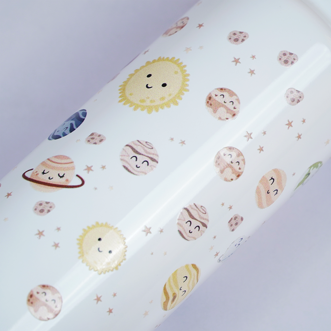 Space Theme Stainless Steel Water Bottle