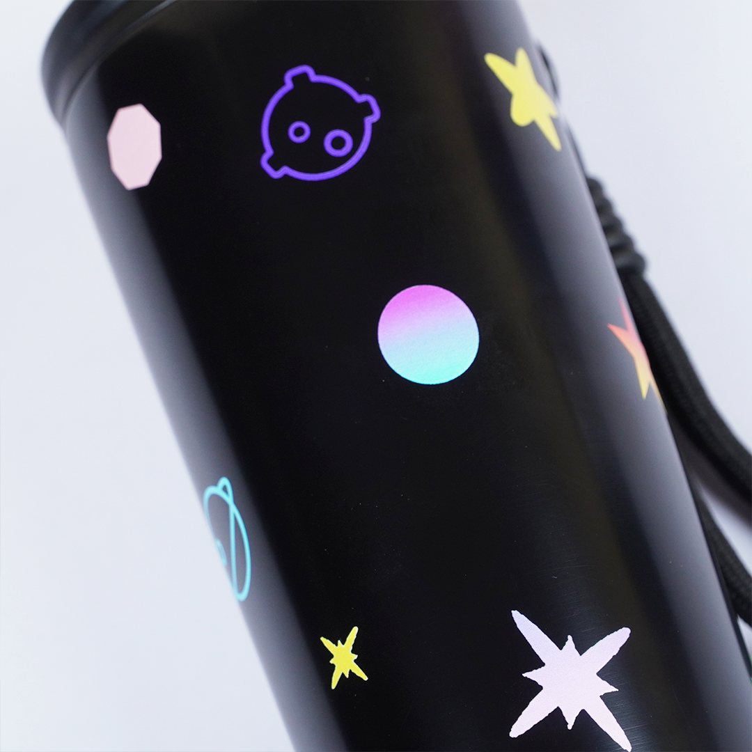 Galaxy Theme Stainless Steel Sipper Bottle with Straw