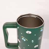 Green Animal Friend Insulated Tumbler with Handle