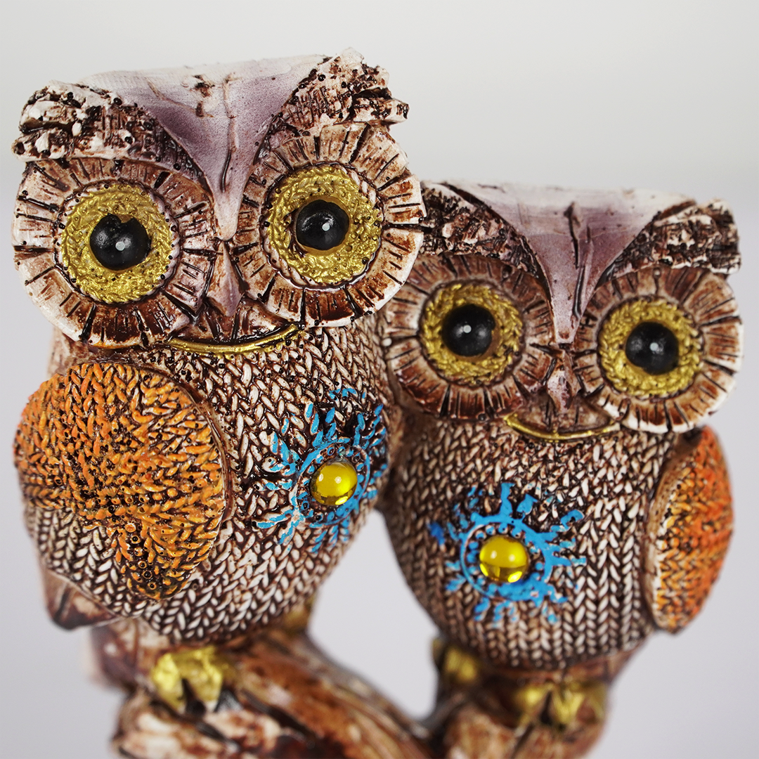 OwlBond™ Resin Decor Showpiece – Couple Owl Figurine on Tree
