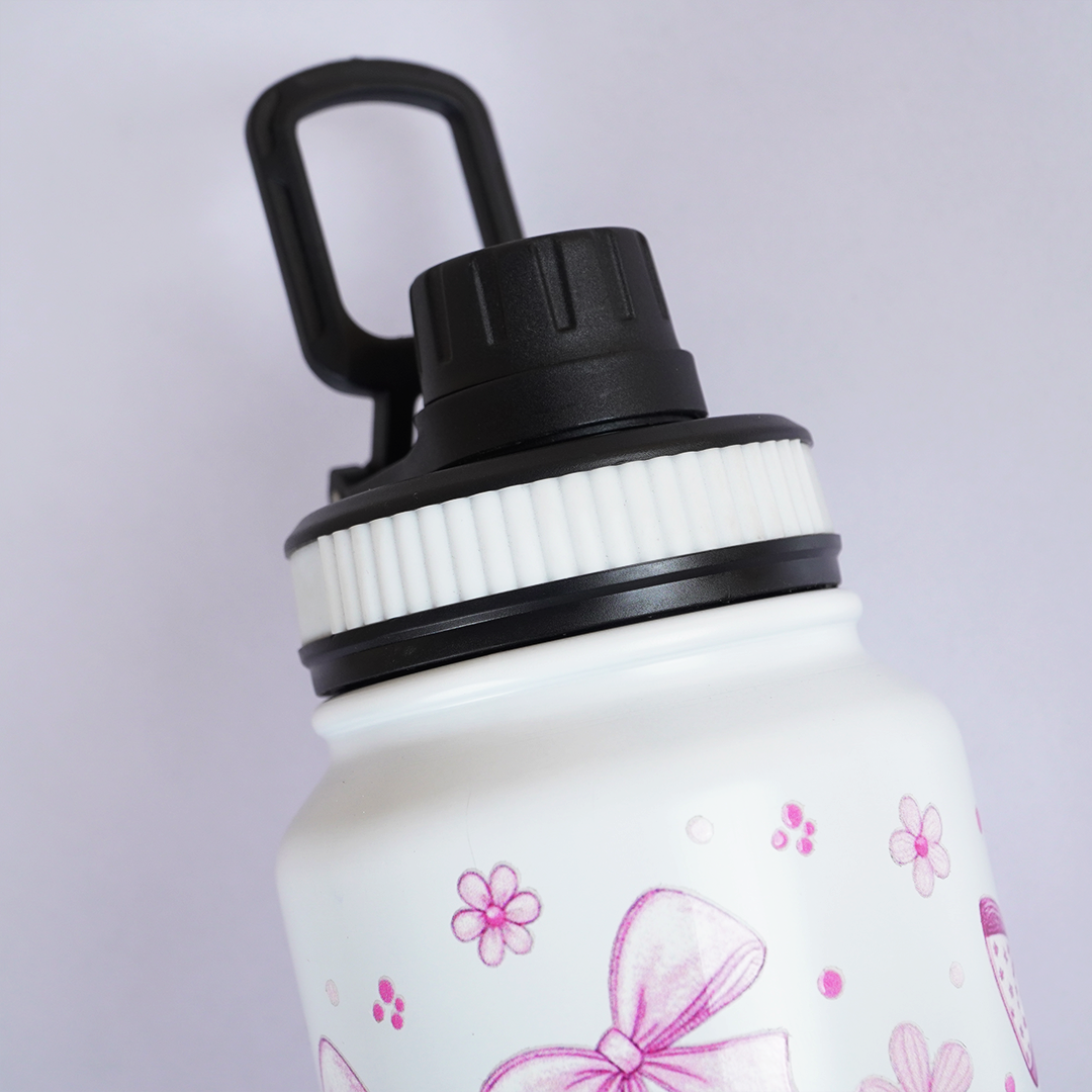 Bow Print Stainless Steel Water Bottle