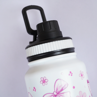 Bow Print Stainless Steel Water Bottle
