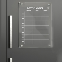 Weekly Diet Acrylic Planner| Magnetic Fridge Board with Marker Set