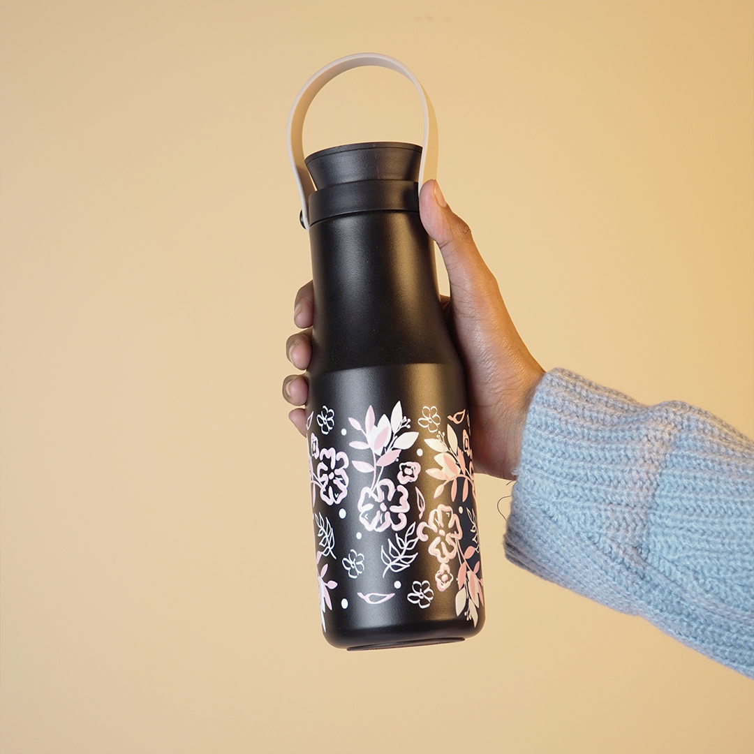 Floral Printed Stainless Steel Water Bottle