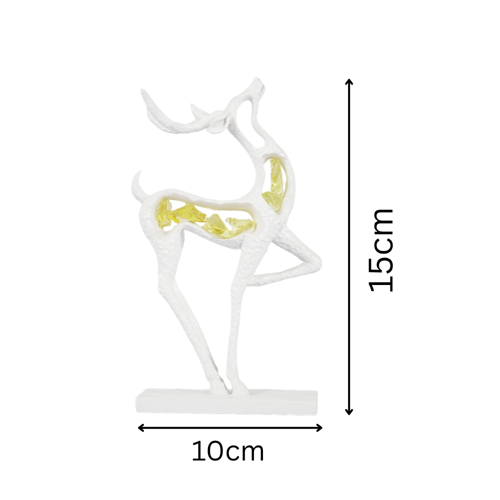 Elegant Abstract Deer Showpiece with Golden Stone Inlay