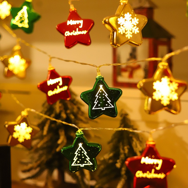 Colorful Christmas Ornament LED Star Lights