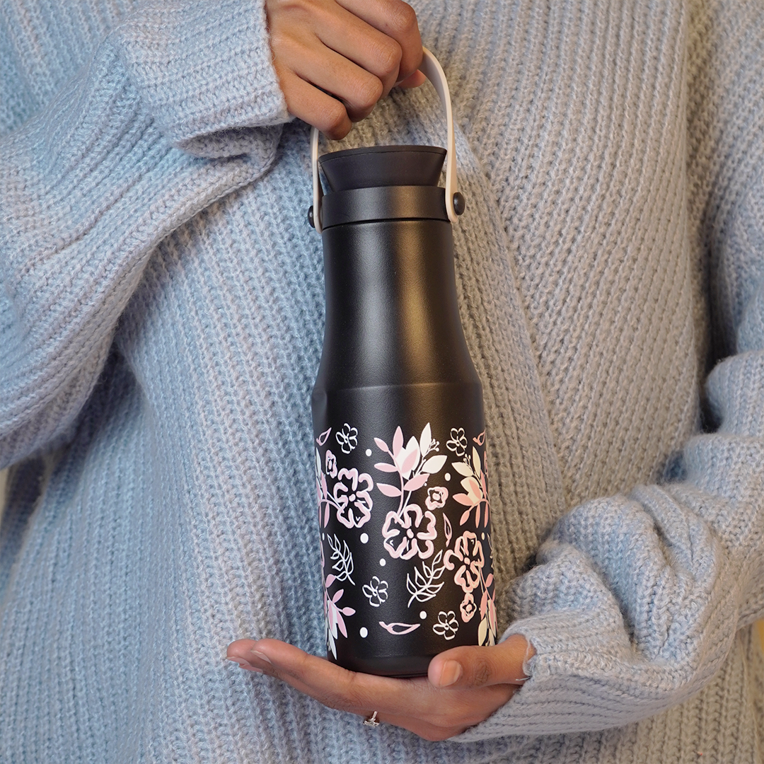 Floral Printed Stainless Steel Water Bottle