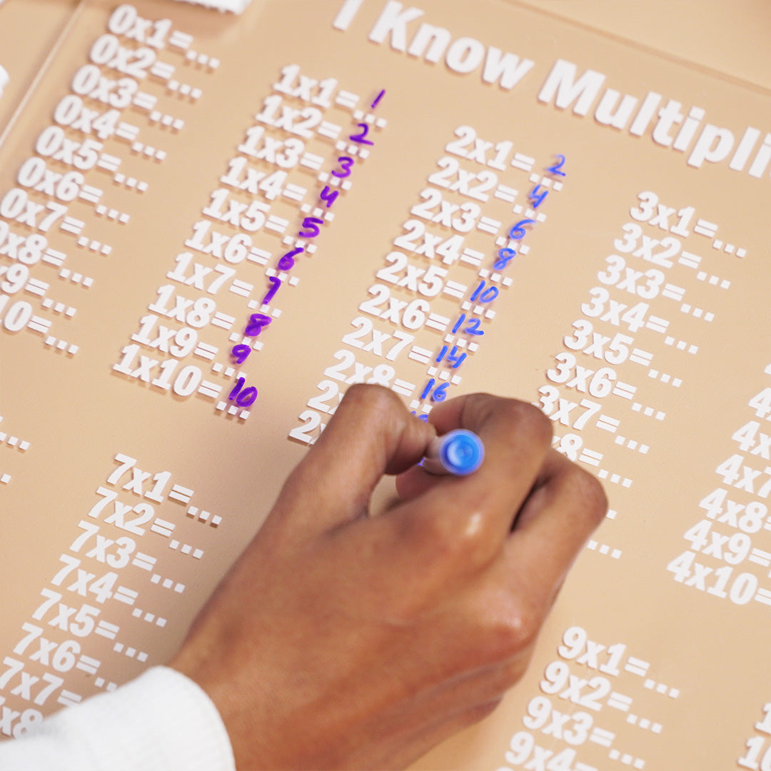 Reusable “I Know Multiplication” Practice Board for Kids | Washable Math Learning Board