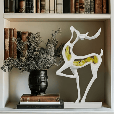 Elegant Abstract Deer Showpiece with Golden Stone Inlay - Memories InsiteELEGANT ABSTRACT DEER SHOWPICE