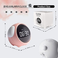 Emoji Alarm Clock Night Light Lamp Dual Alarm Setting, Adjustable Brightness Digital Clock