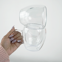 Double Wall Glass Coffee Cup with Handle