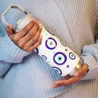 Blue Evil Eye Stainless Steel Water Bottle