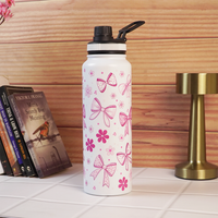 Bow Print Stainless Steel Water Bottle