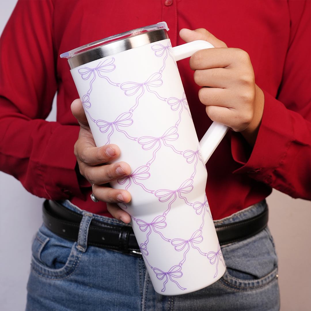 Pink Ribbon Bloom Travel  Stainless Steel Tumbler