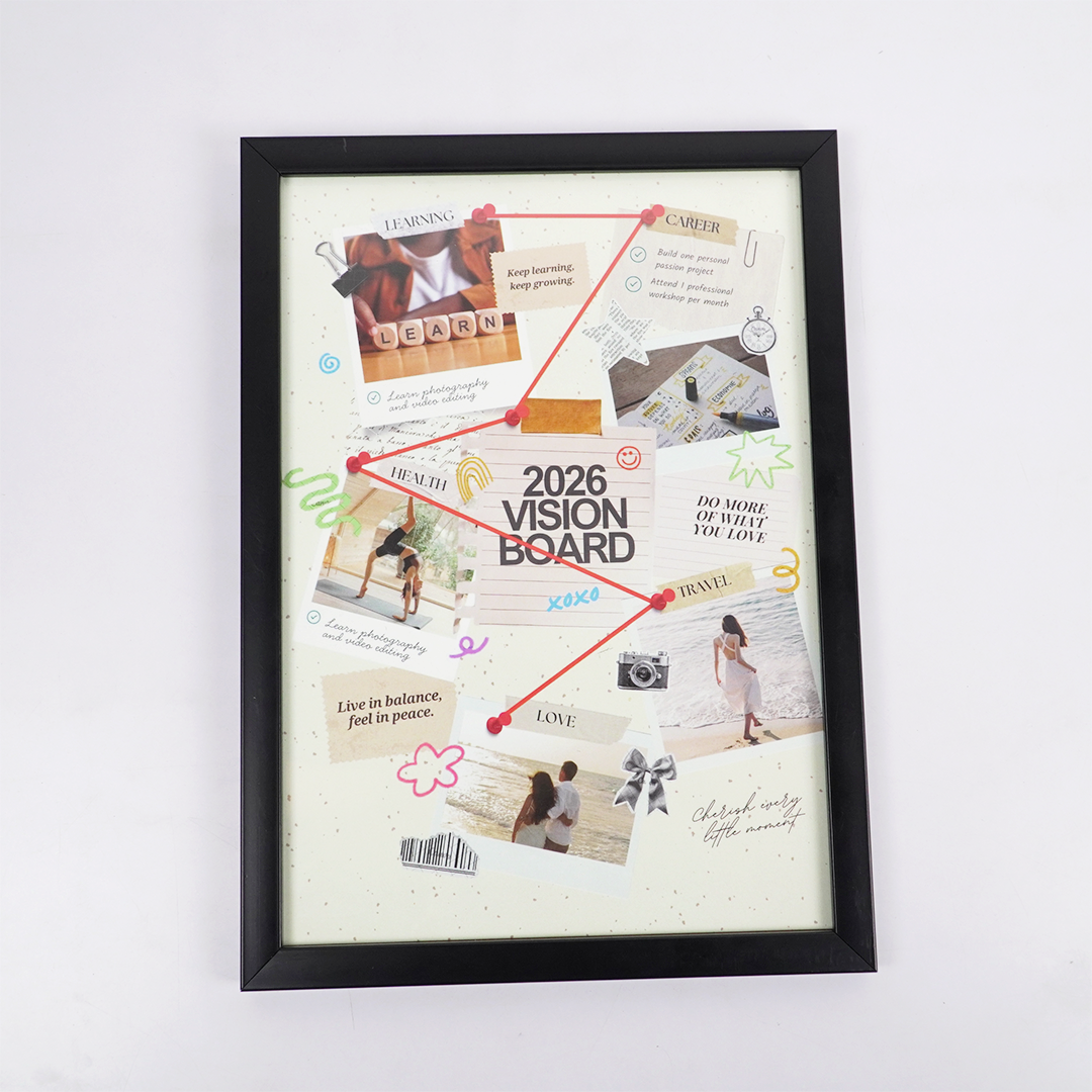 2026 Vision Board Frame | Motivational Goal Planner Wall Frame