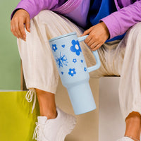 Bow with Flower 40oz Insulated Tumbler – Sky  Blue