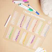 Reusable “I Know Multiplication” Practice Board for Kids | Washable Math Learning Board