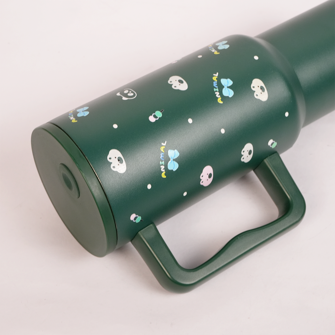 Green Animal Friend Insulated Tumbler with Handle