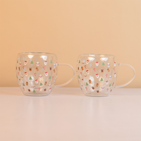 Set-2 Santa with Minis  -Double Wall Glass Mug