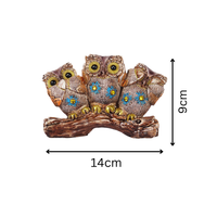 WiseCharm™ Owl Family Showpiece – Resin Decor with Artistic Detailing
