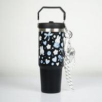 She Is Magic Printed Tumbler with Handle & Straw | Reusable Travel Cup | Stylish Everyday Drinkware
