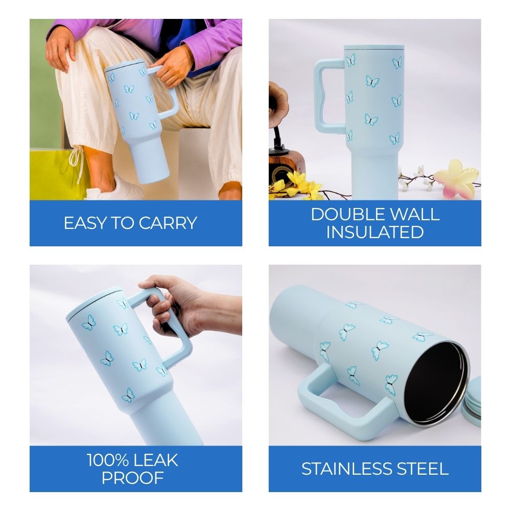 BUTTERFLY ™ 40oz Insulated Tumbler – Sky Blue Butterfly Edition (Copy)
