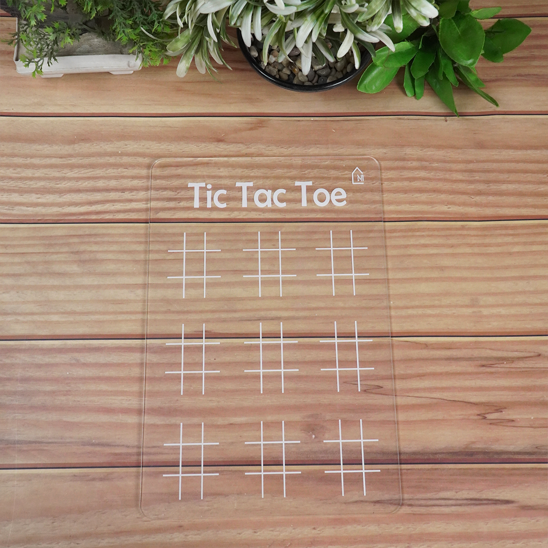 Reusable Tic Tac Toe Learning Board for Kids with pen box & Cleaning Cloth