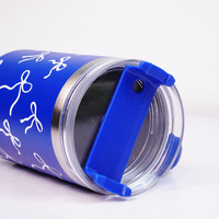 Black Butterfly Print Tumbler with Straw & Handle – Insulated Travel Tumbler (Copy)