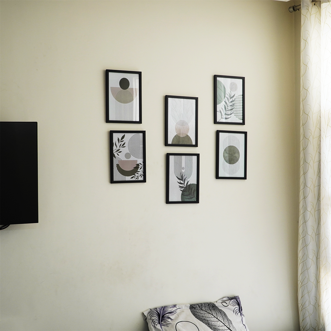 Minimalist Geometric Wall Art Frame Set-6 – Modern Botanical Abstract Wall Decor