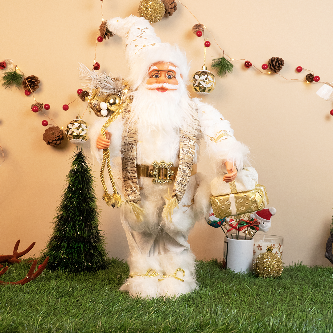 White & Gold Santa Claus Showpiece