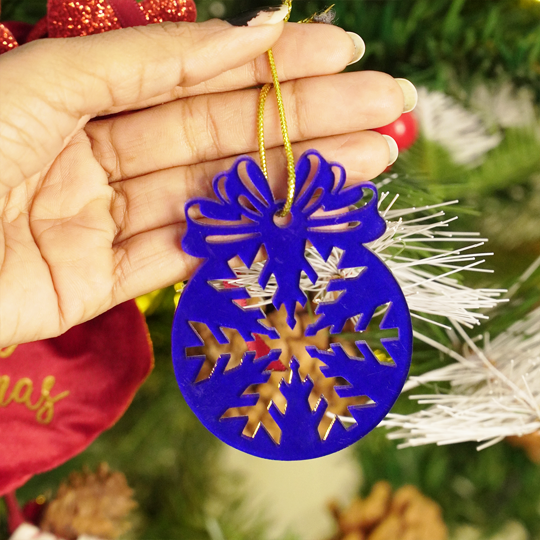 Blue Snowflake Christmas Hanging Ornament