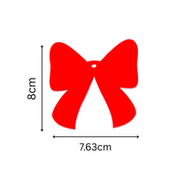 Red Bow designed Christmas Decoration Ornaments- Set of 6