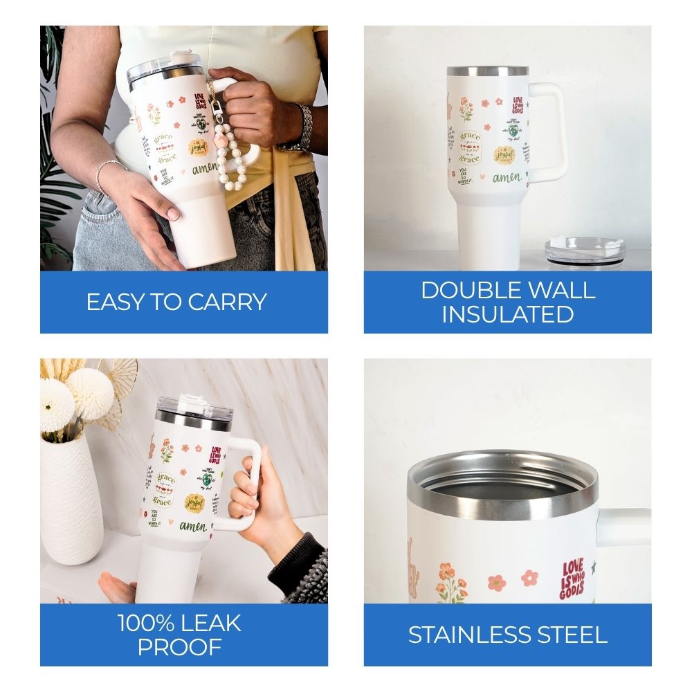 White Stainless Steel Travel Mug