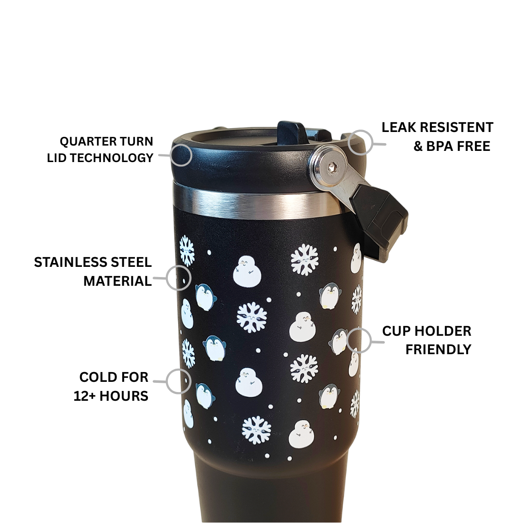 Winter Snow man with Penguin Tumbler