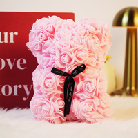 Rose Teddy Bear – Romantic Artificial Flower Bear Gift for Love & Special Moments