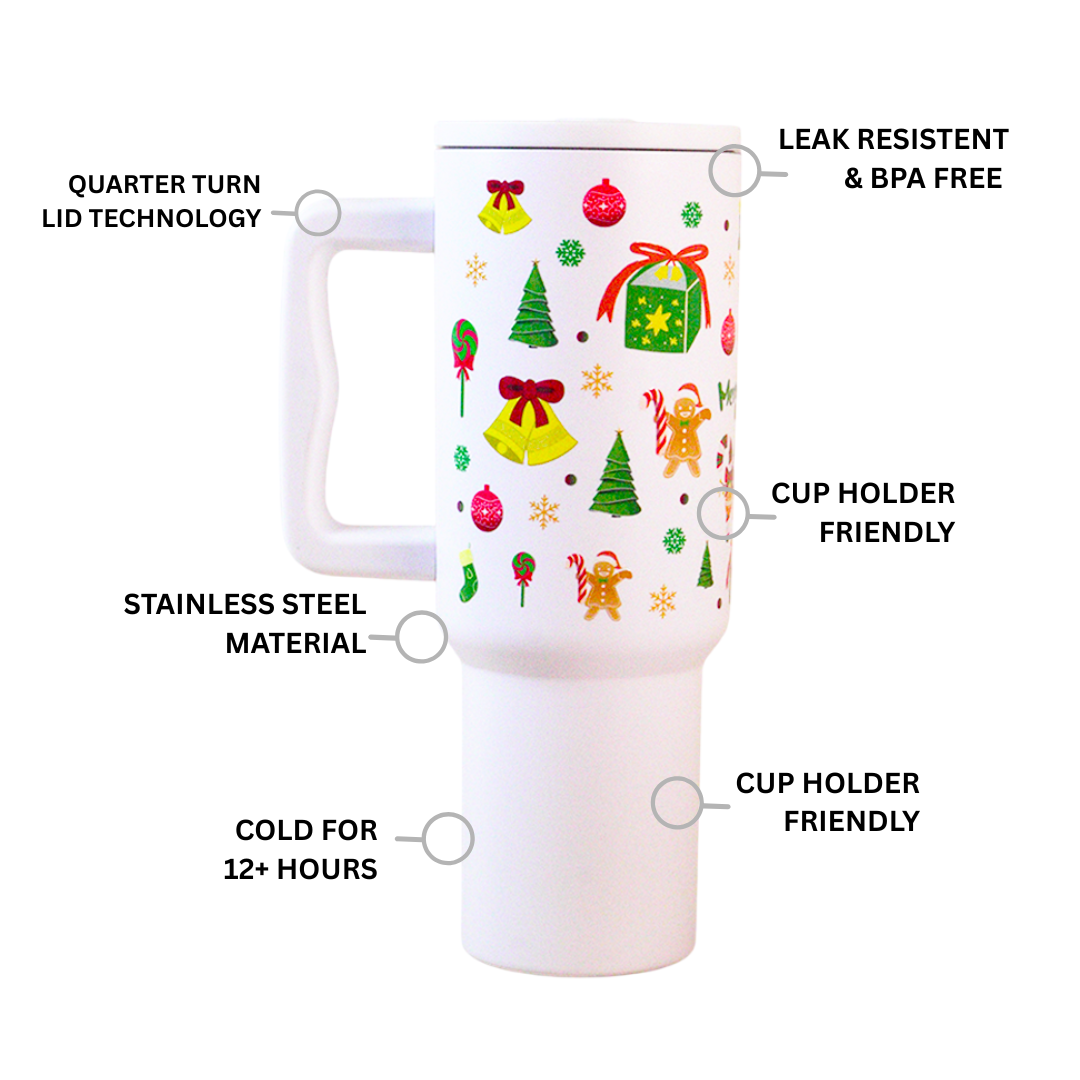 Gingerbread & Jingle Bells Christmas Theme Tumbler