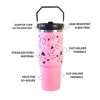 Hummingbird Floral Christmas Deer Tumbler