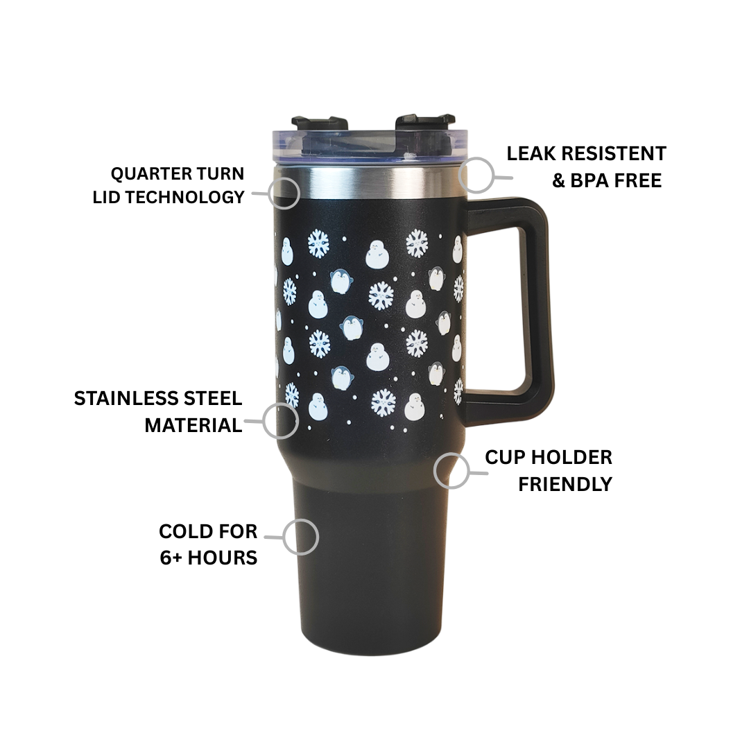 Snow Man with Penguin Winter Tumbler