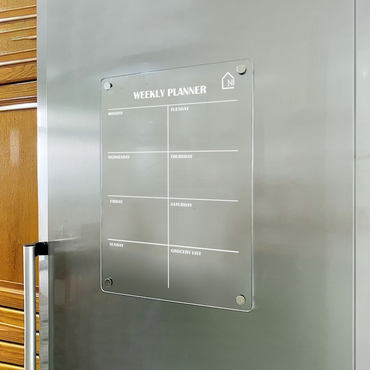 Premium Acrylic Weekly Fridge Planner & Grocery List Board