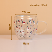 Set-2 Snowman -Double Wall Glass Mug