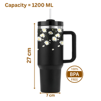 White Daisy Line Art Tumbler