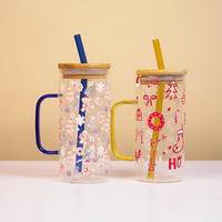 Set of 2 Bloom & Cheer Glass Tumblers – Where Everyday Elegance Meets Festive Joy