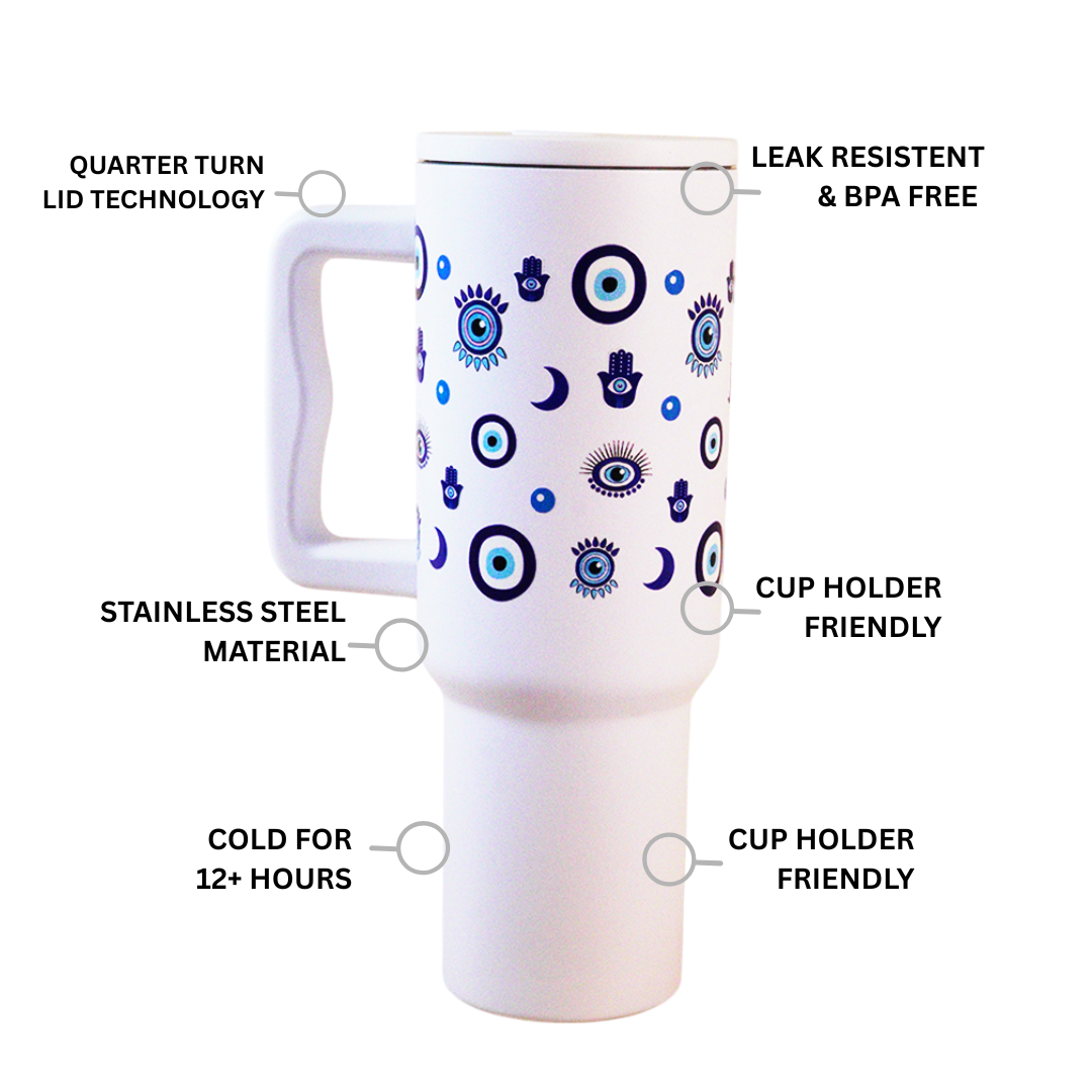 Good Vibes Only Tumbler – Evil Eye Designed Tumbler